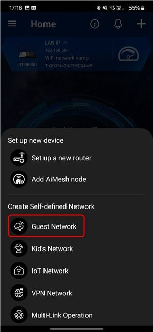 Tap Guest Network