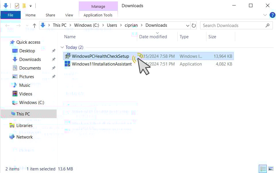 Run WindowsPCHealthCheckSetup