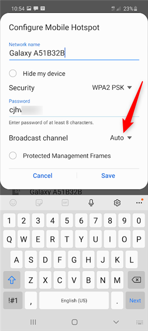 Tap to see the available broadcast channels