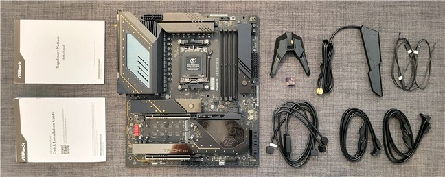 All the accessories bundled with ASRock X870E Taichi