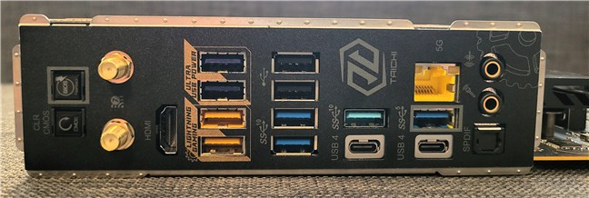The I/O panel on the rear