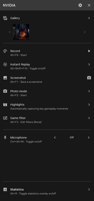 The NVIDIA overlay