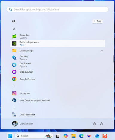 Open the Start Menu and go to All > GeForce Experience