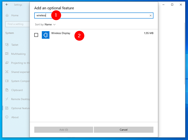Searching for an optional feature